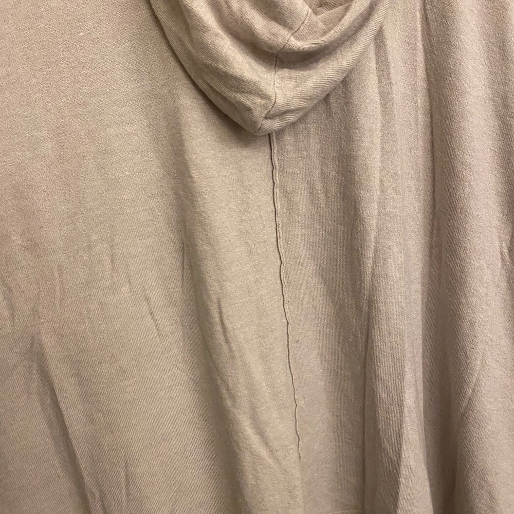Beige Hooded Poncho Sweater Top Size S/M - Picture 6 of 6